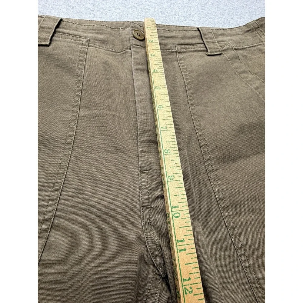 Vince Carpenter Pants Womens 10‎ Green Cropped Straight Leg Stretch Twill Casual